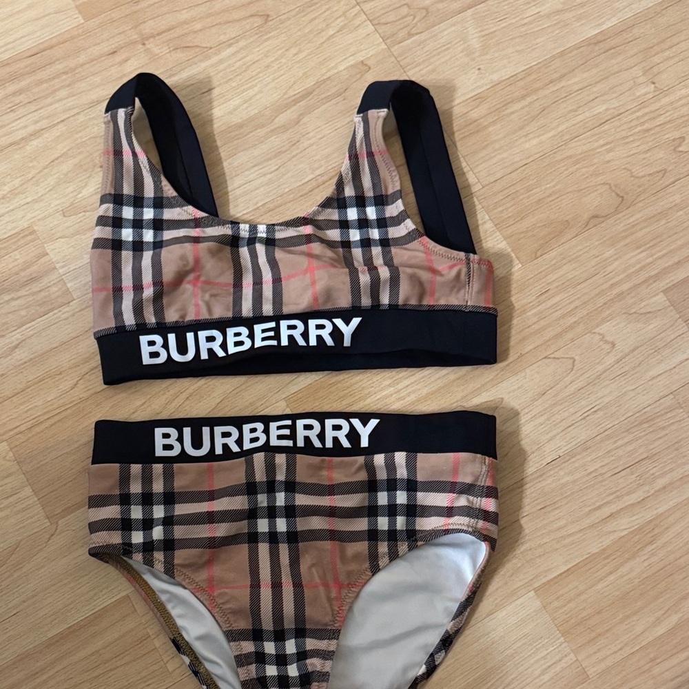 Burberry Checkered Bikini with Black Accents